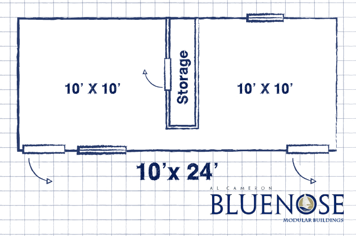 10' X 24' Two-Room Unit with Storage