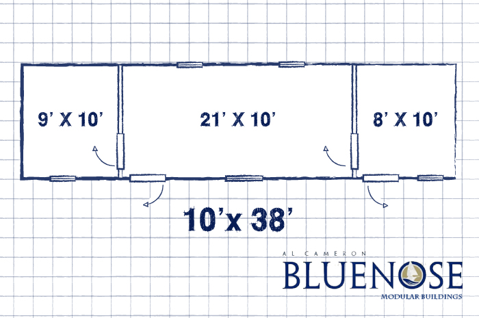 10' X 38' Three-Room Unit